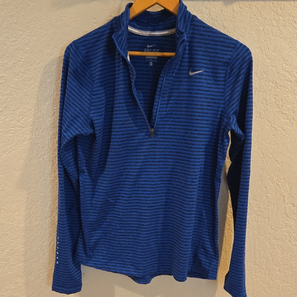 Nike Women's Blue Striped Sweatshirt